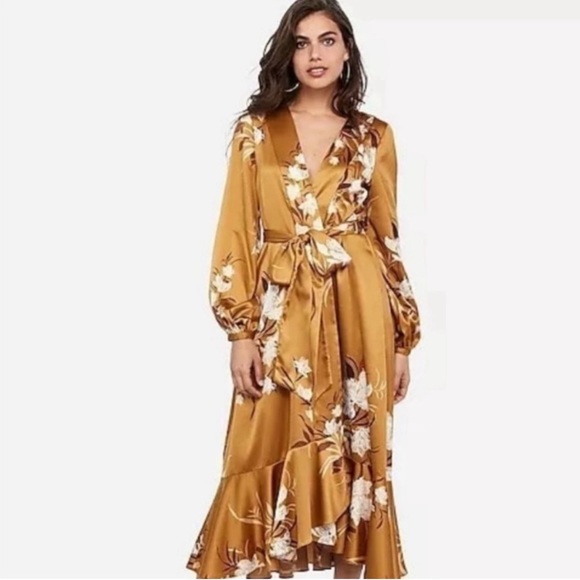 Express x Rocky Barnes Kimono Wrap Dress size XS/S - Picture 2 of 9